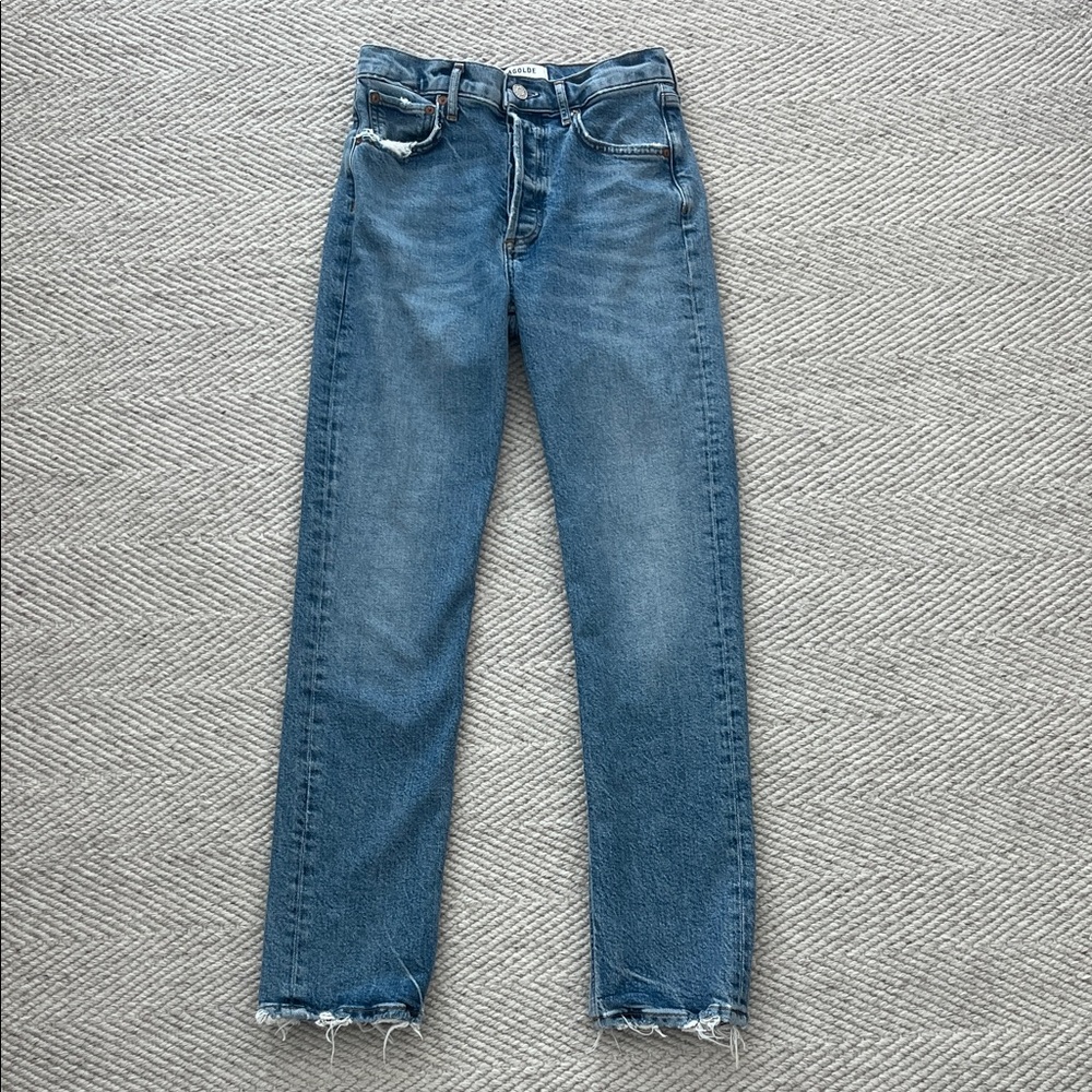Agolde Mid-Wash Straight Leg Jeans